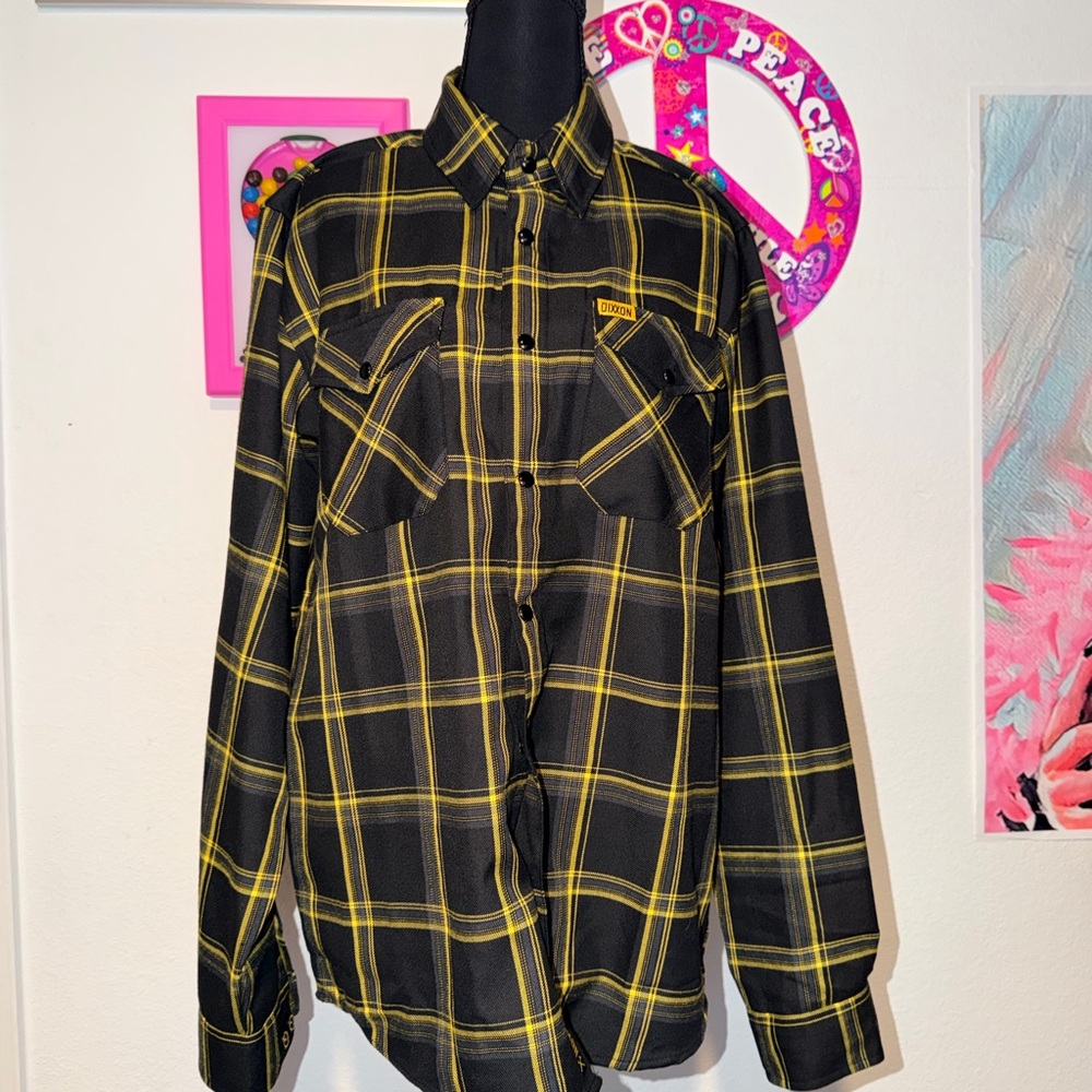 DIXXON Black and Yellow Flannel Shirt